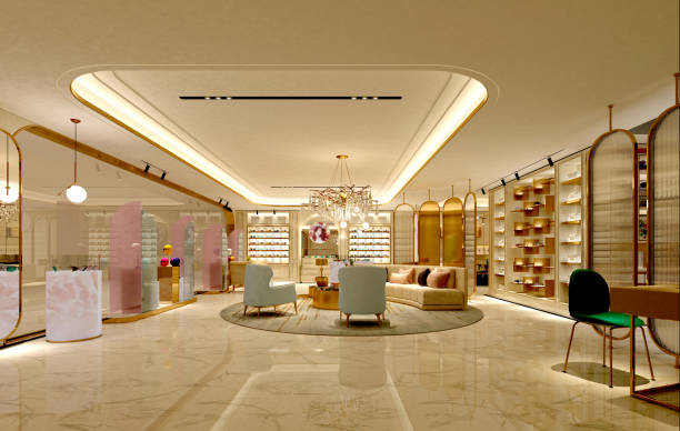 3D render of fashion shop interior