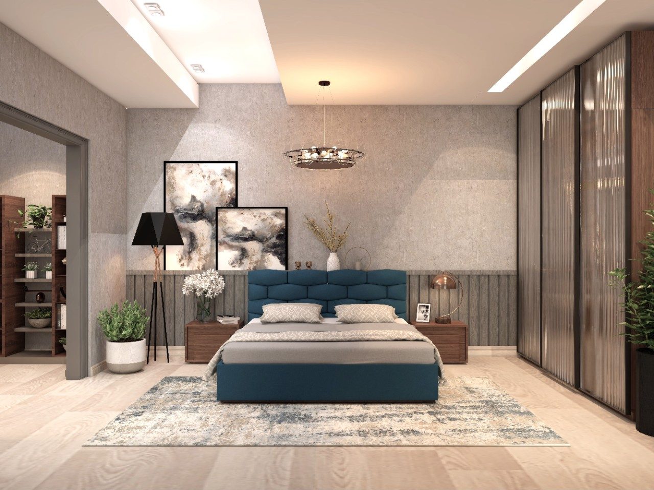 furniture layout bedroom interior